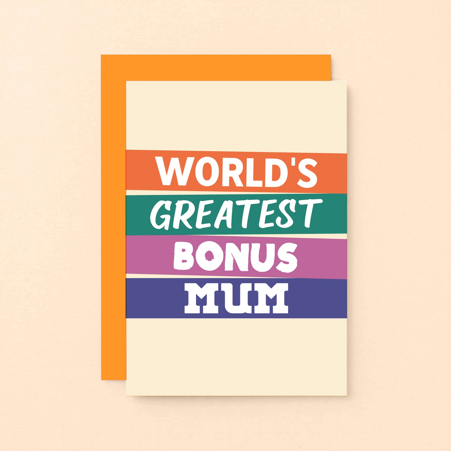 World's Greatest Bonus Mum Card by SixElevencreations. Product Code SE0512A6. Made in UK.