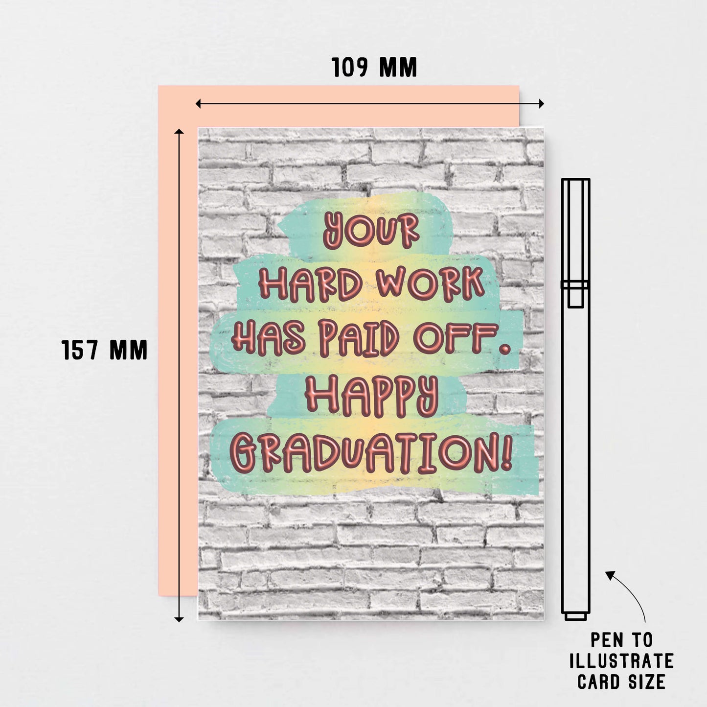 Graduation Card by SixElevenCreations. Card reads Your hard work has paid off. Happy Graduation! Product Code SE3605A6