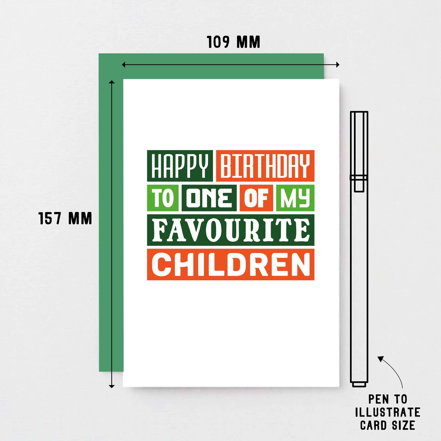 Birthday Card by SixElevenCreations. Card reads Happy Birthday to one of my favourite children. Product Code SE0140A6