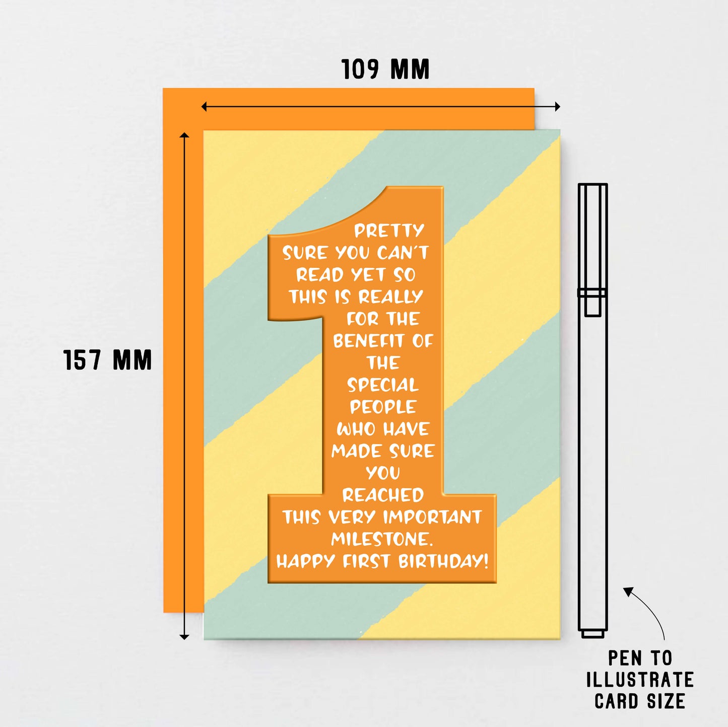 1st Birthday Card by SixElevenCreations. Reads Pretty sure you can't read yet so this is really for the benefit of the special people who have made sure you reached this very important milestone. Happy first birthday! Product Code SE6001A6