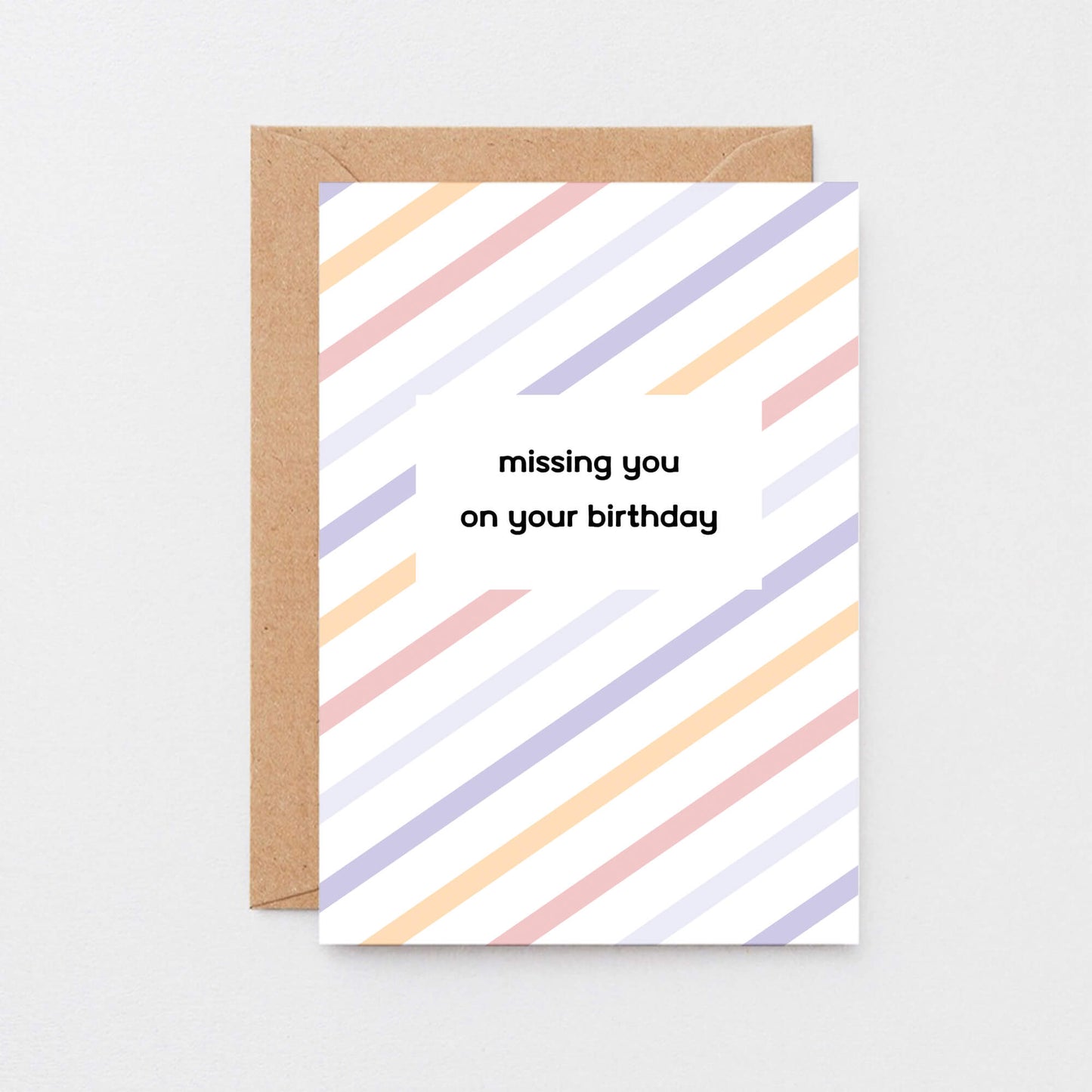 Birthday Card by SixElevenCreations. Reads Missing You On Your Birthday. Product Code SE3503A6