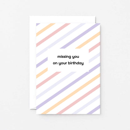 Birthday Card by SixElevenCreations. Reads Missing You On Your Birthday. Product Code SE3503A6