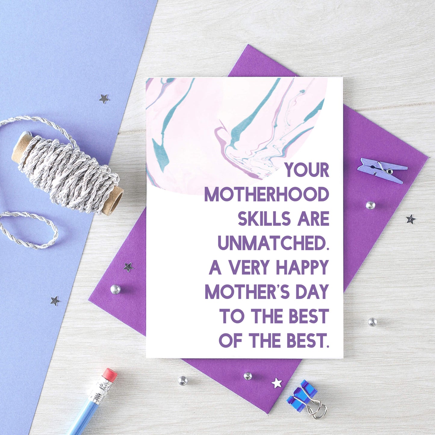Mother's Day Card by SixElevenCreations. Reads Your motherhood skills are unmatched. A very happy Mother's Day to the best of the best. Product Code SEM0028A6