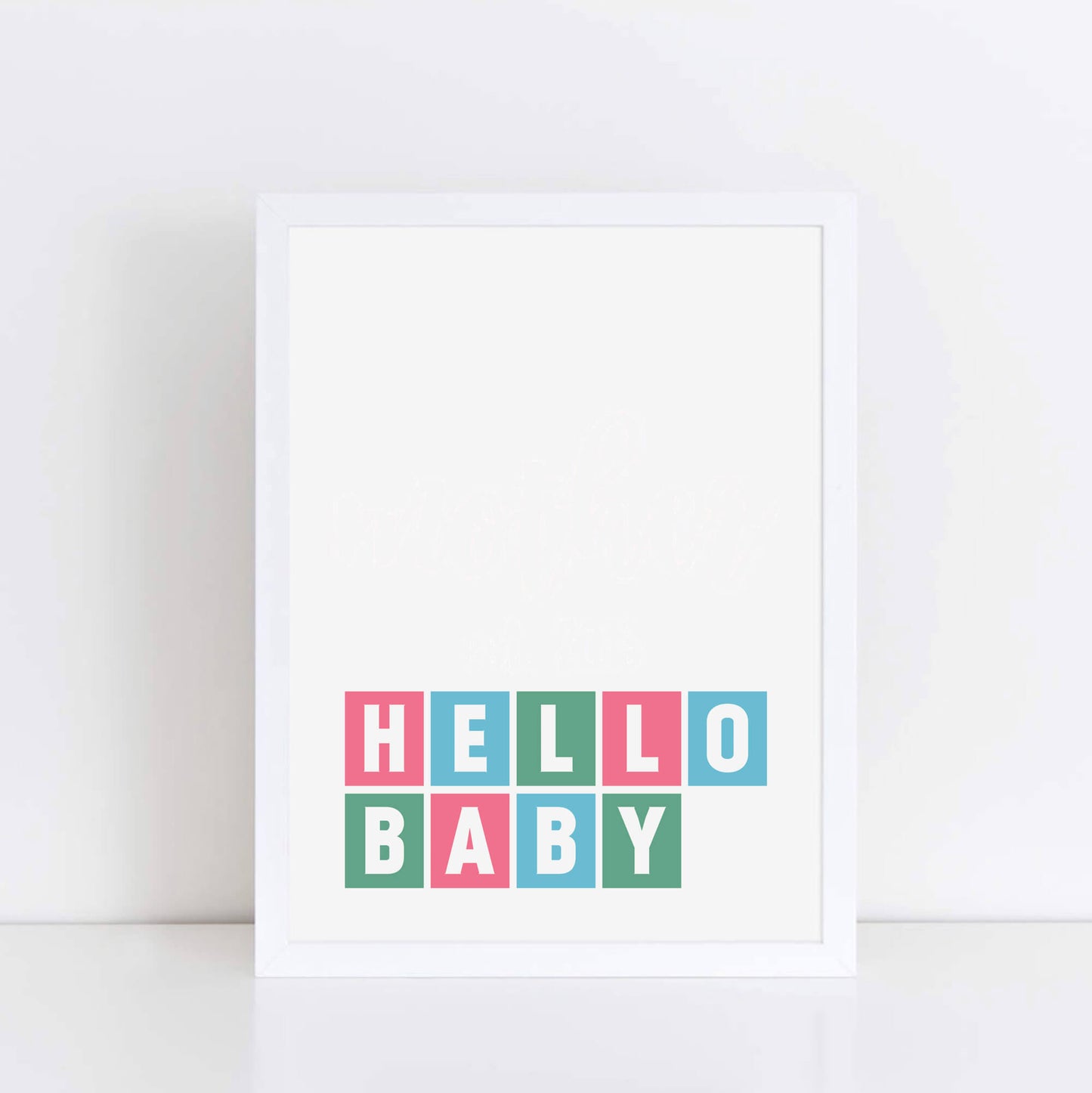 Hello Baby Nursery Wall Art by SixElevenCreations Product Code SEP0044