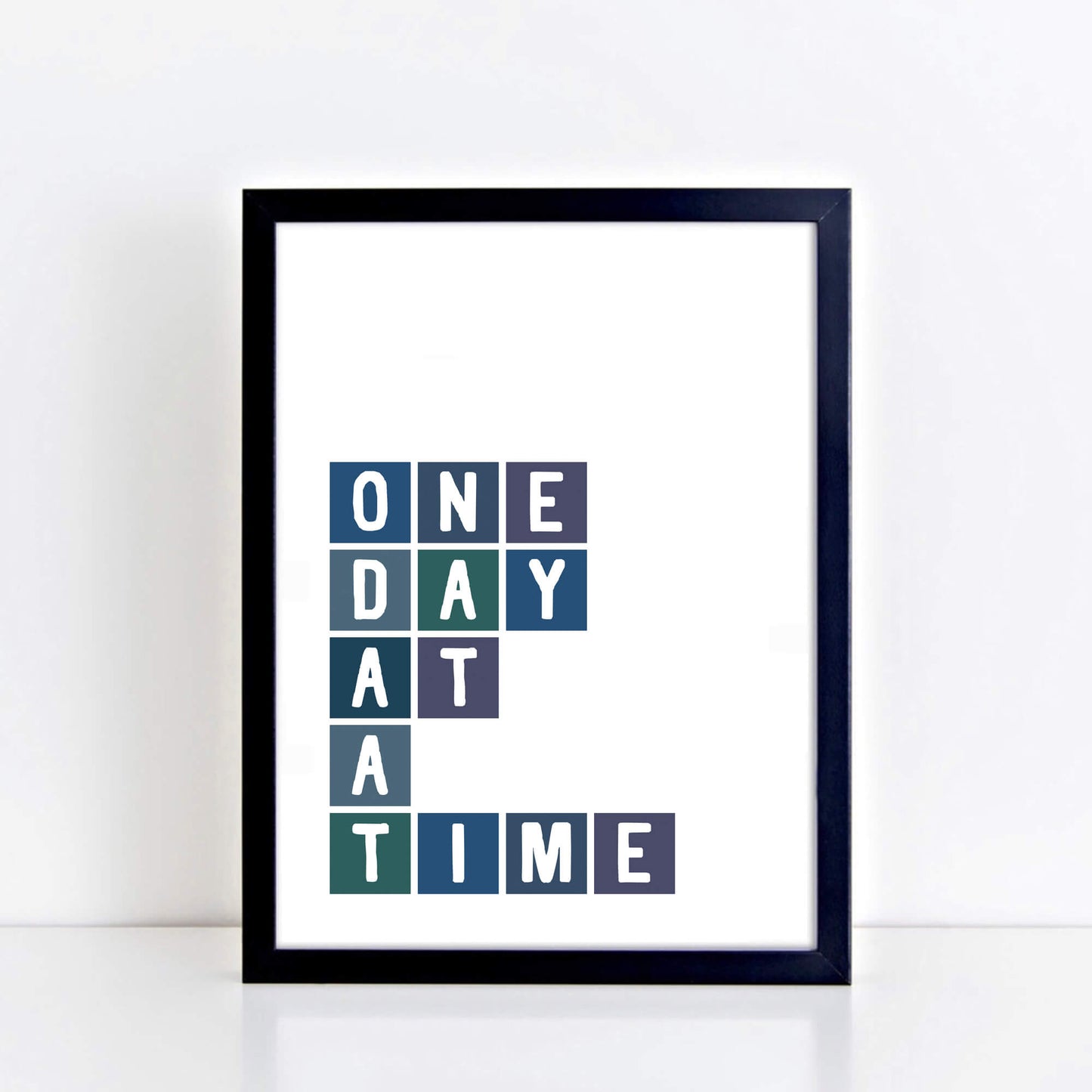 One Day At A Time Motivational Print by SixElevenCreations Product Code SEP0053