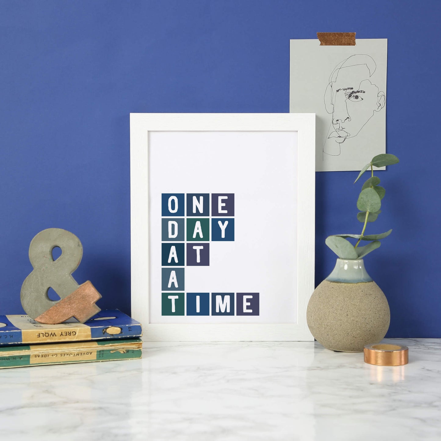 One Day At A Time Motivational Print by SixElevenCreations Product Code SEP0053