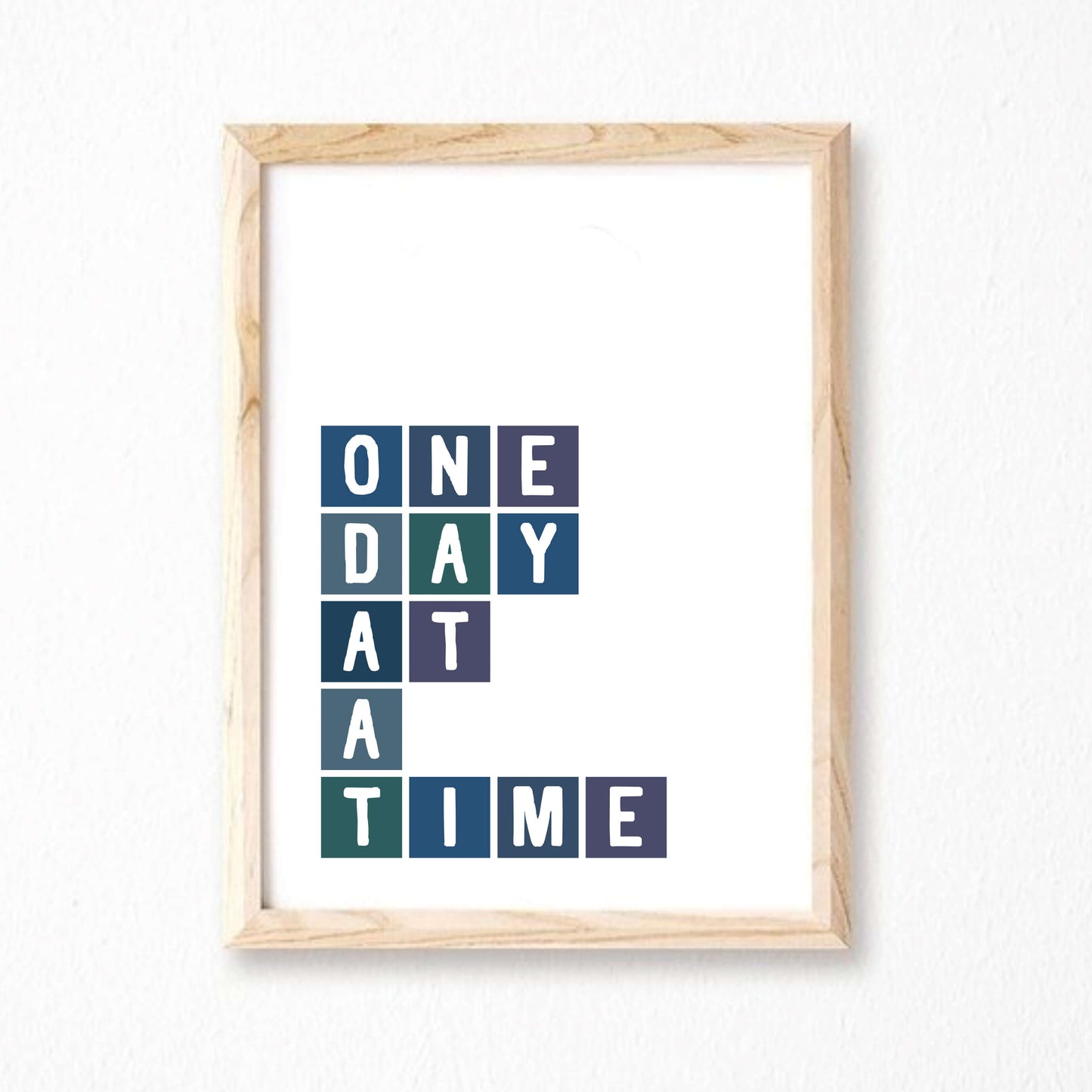 One Day At A Time Motivational Print by SixElevenCreations Product Code SEP0053