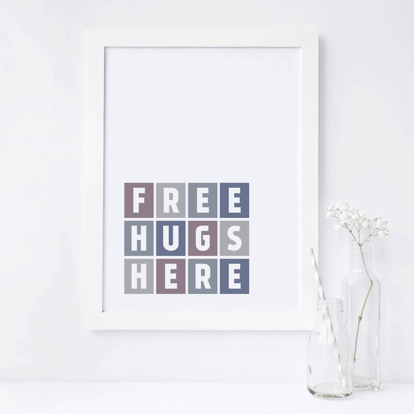 Free Hugs Here Wallprint by SixElevenCreations Product Code SEP0059