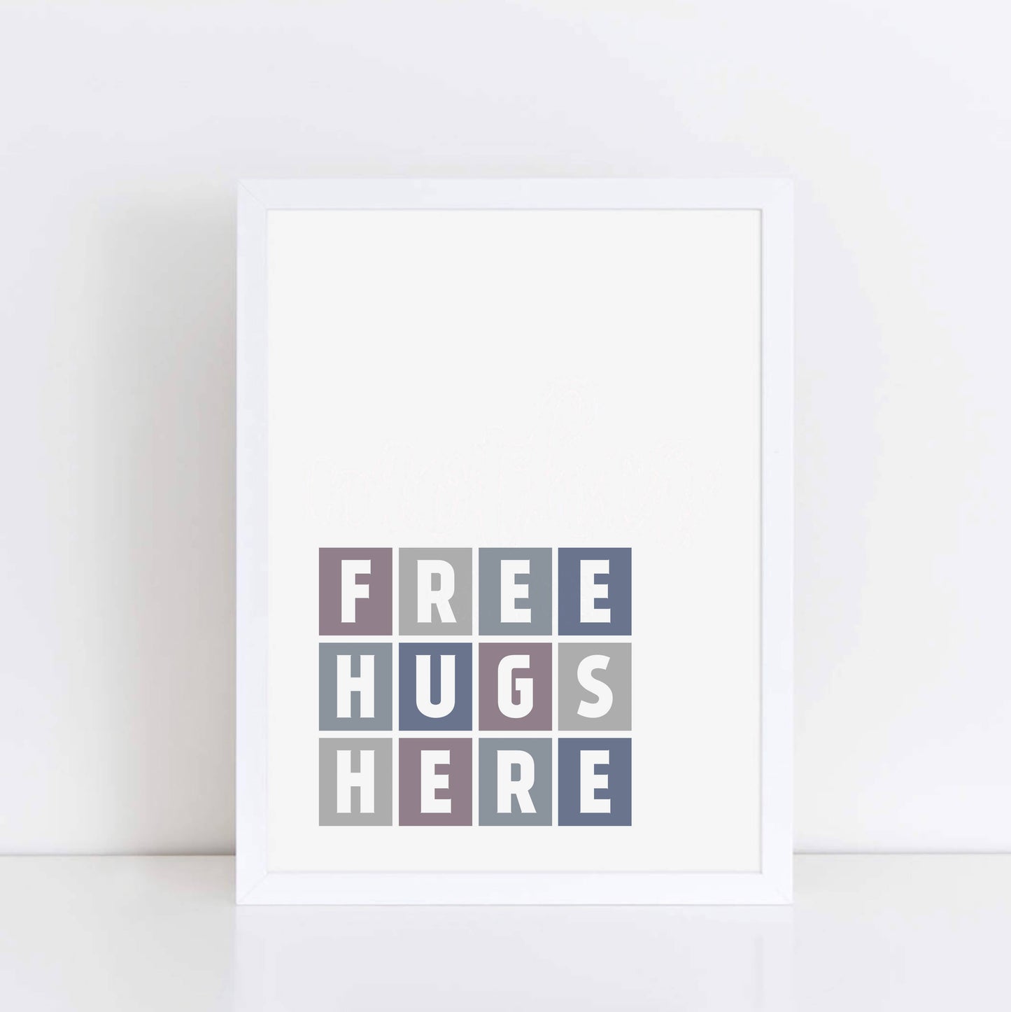 Free Hugs Here Wallprint by SixElevenCreations Product Code SEP0059