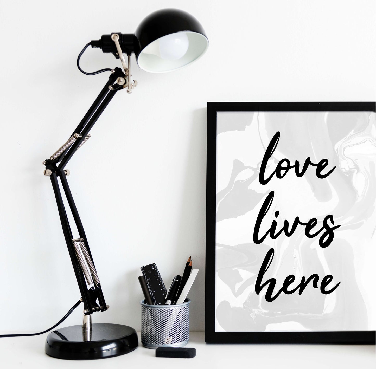 Love Lives Here Poster by SixElevenCreations. Product Code SEP0308