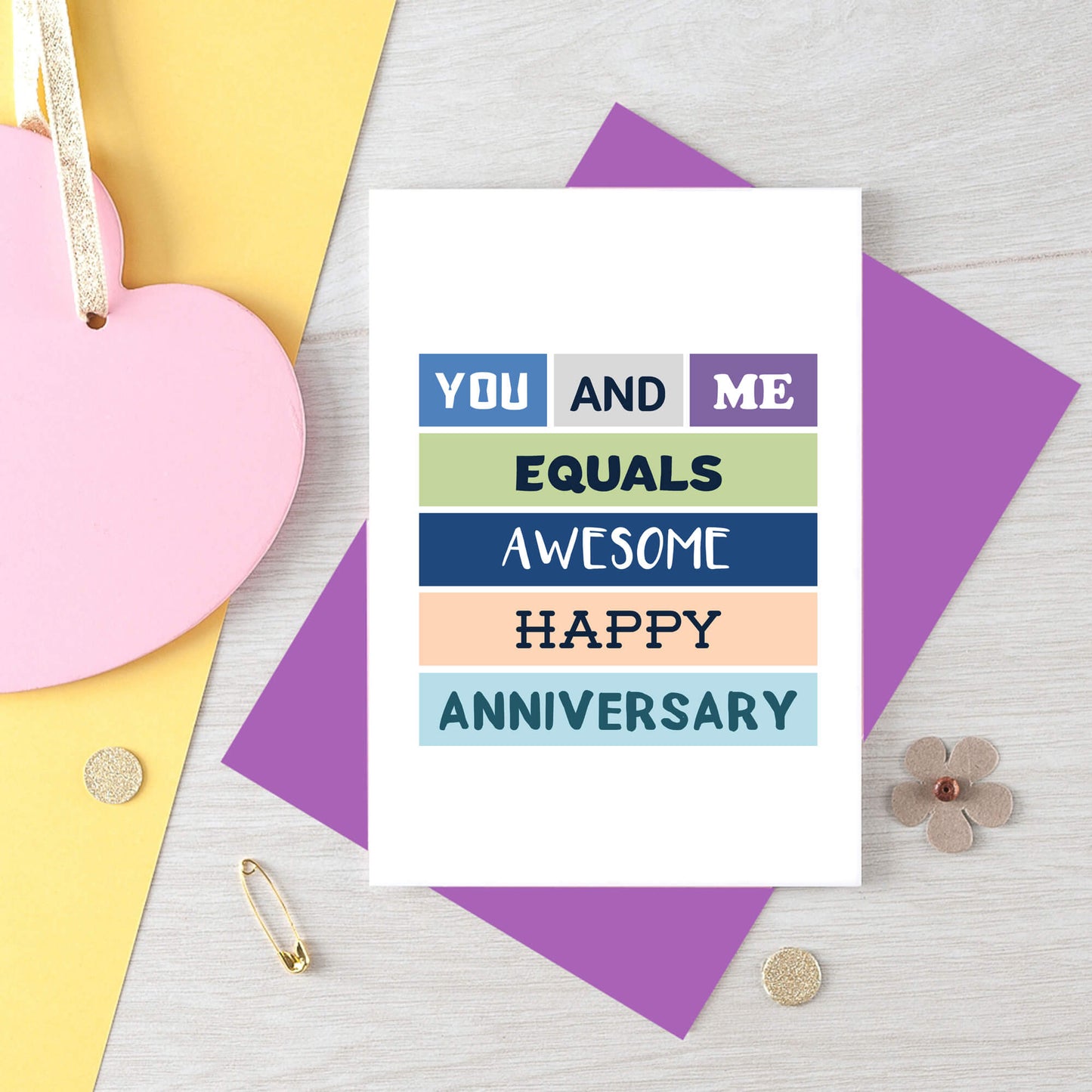 You And Me Anniversary Card by SixElevenCreations Product Code SE0003A6
