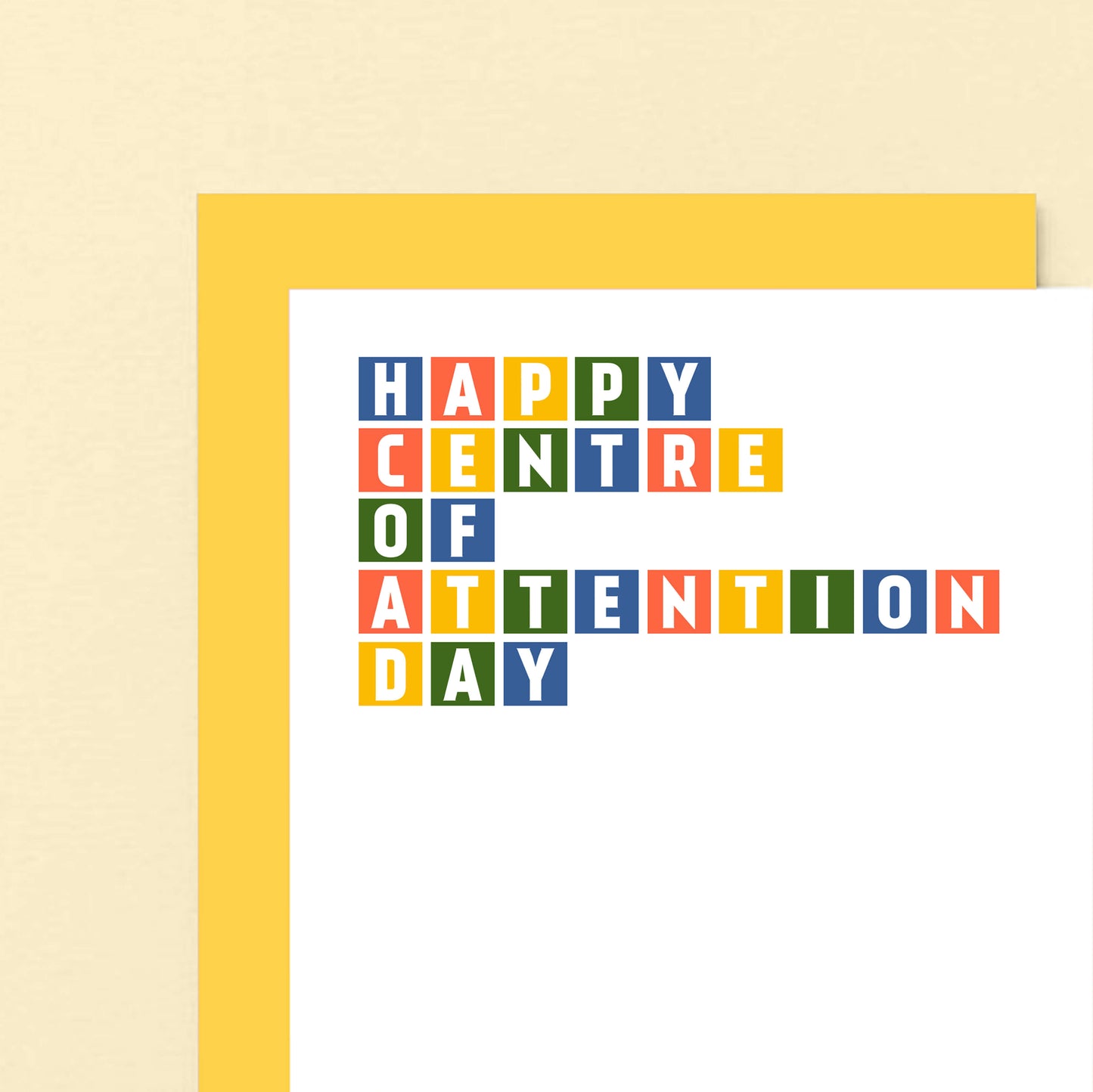 Birthday Card by SixElevenCreations. Reads Happy centre of attention day. Product Code SE0266A6