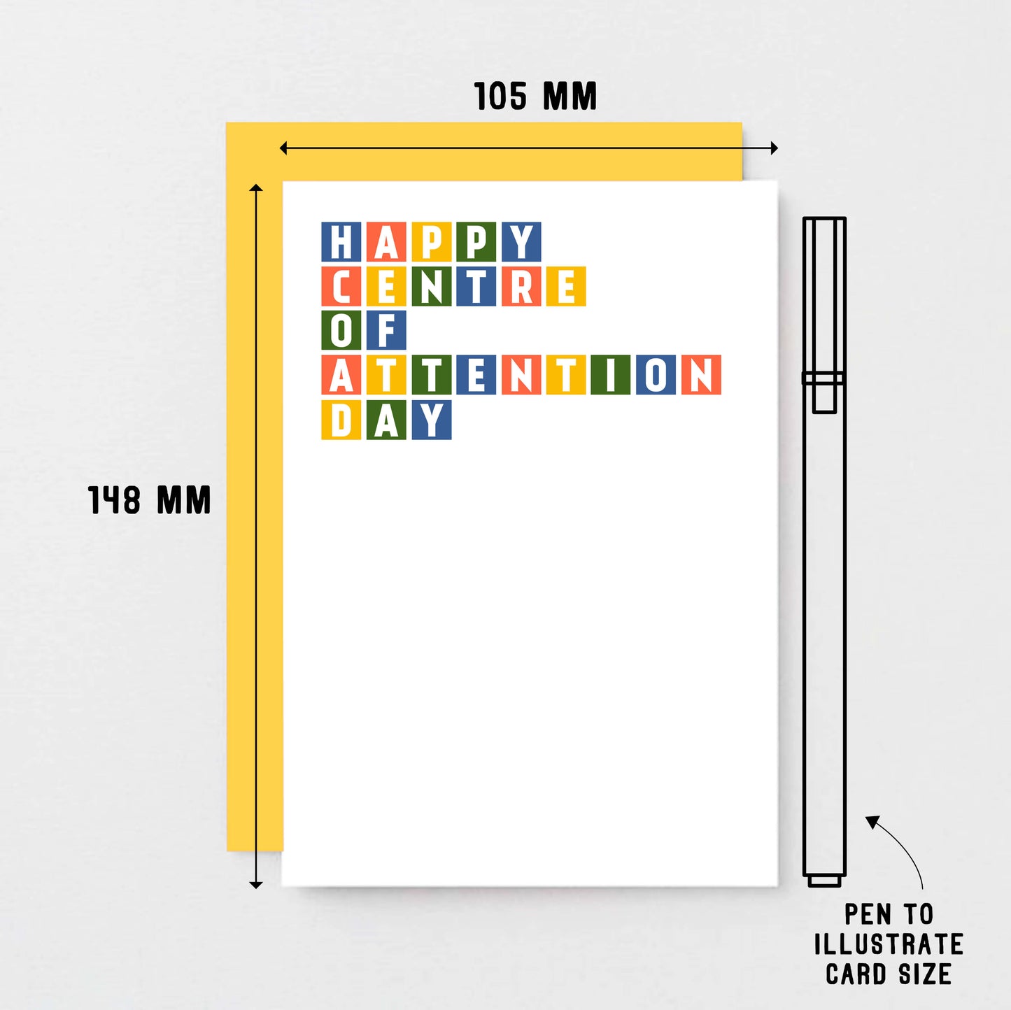 Birthday Card by SixElevenCreations. Reads Happy centre of attention day. Product Code SE0266A6