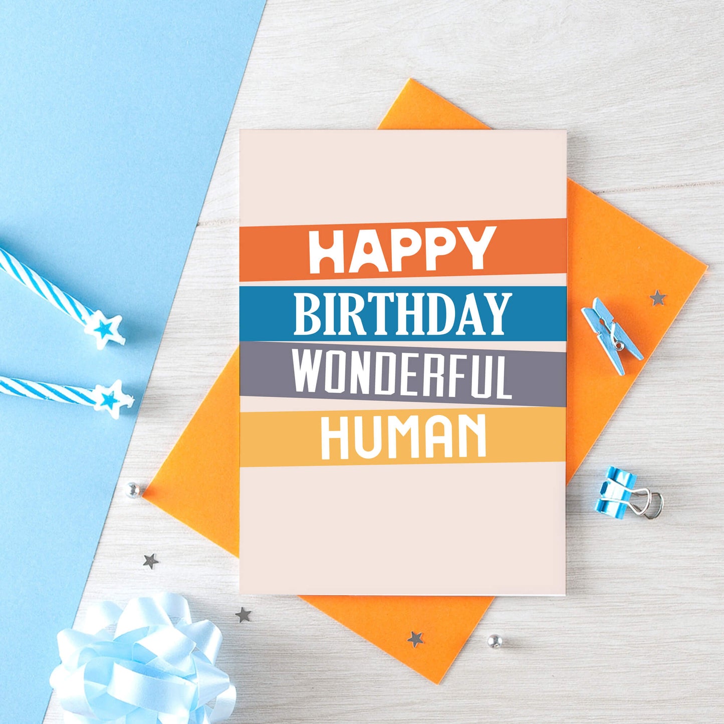 Birthday Card by SixElevenCreations. Reads Happy birthday wonderful human. Product Code SE0501A6