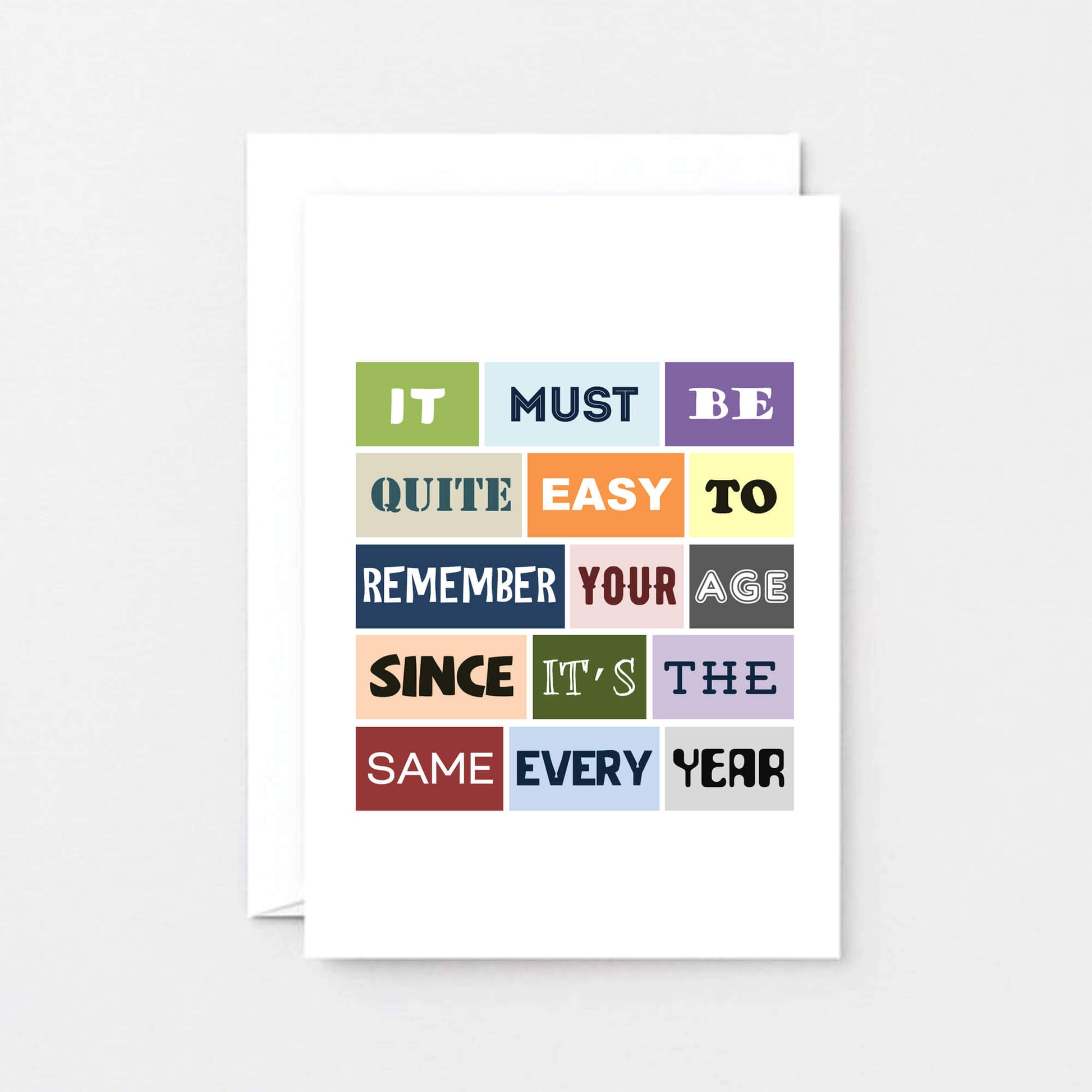 Birthday Card by SixElevenCreations. Reads It must be quite easy to remember your age since it's the same every year. Product Code SE0106A6