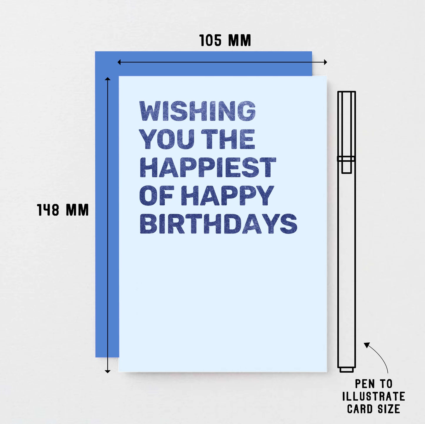 Birthday Card by SixElevenCreations. Reads Wishing you the happiest of happy birthdays. Product Code SE0803A6