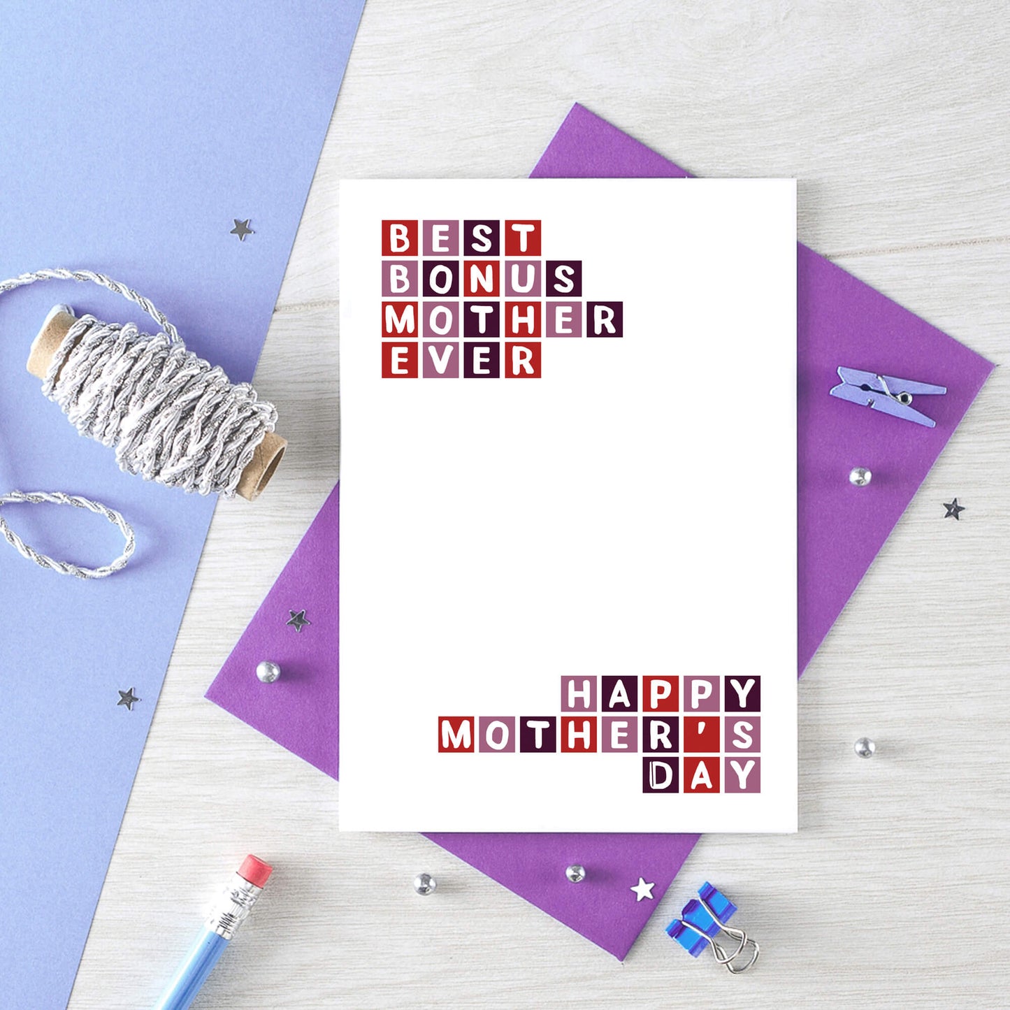 Mother's Day Card by SixElevenCreations. Reads Best Bonust Mother Ever. Happy Mother's Day. Product Code SEM00012A6