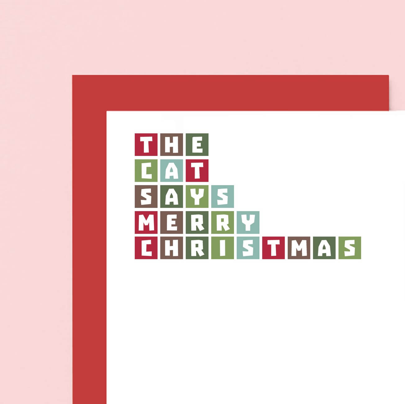 Christmas Card by SixElevenCreations. Reads The cat says Merry Christmas. Product Code SEC0032A6