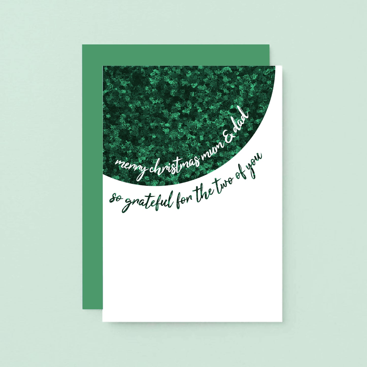 Christmas Card by SixElevenCreations. Reads Merry Christmas mum & dad. So grateful for the two of you. Product Code SEC0064A6