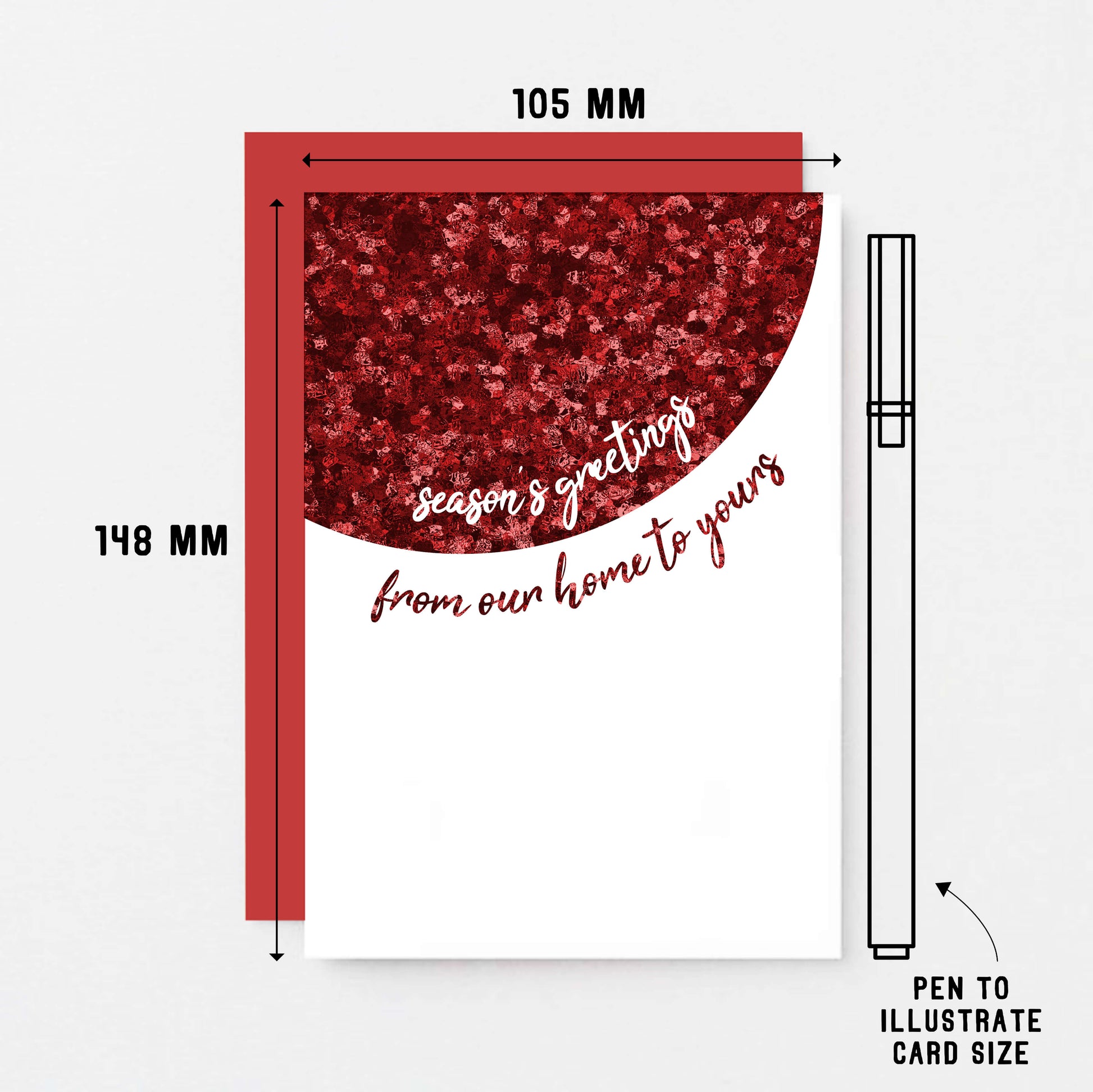 Christmas Card by SixElevenCreations. Reads Season's greetings from our home to yours. Product Code SEC0065A6
