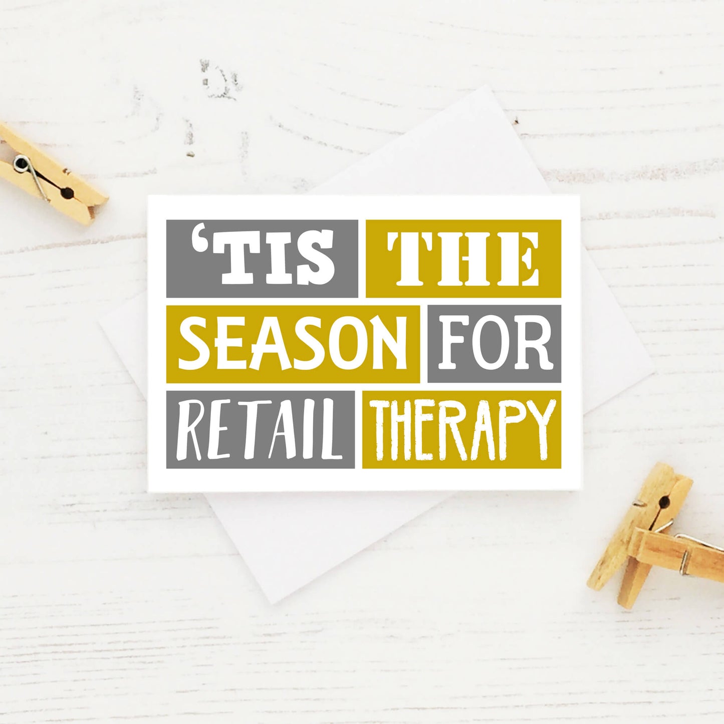 Christmas Giftcard Holder by SixElevenCreations. Reads Tis the season for retail therapy. Product Code SES0015A7