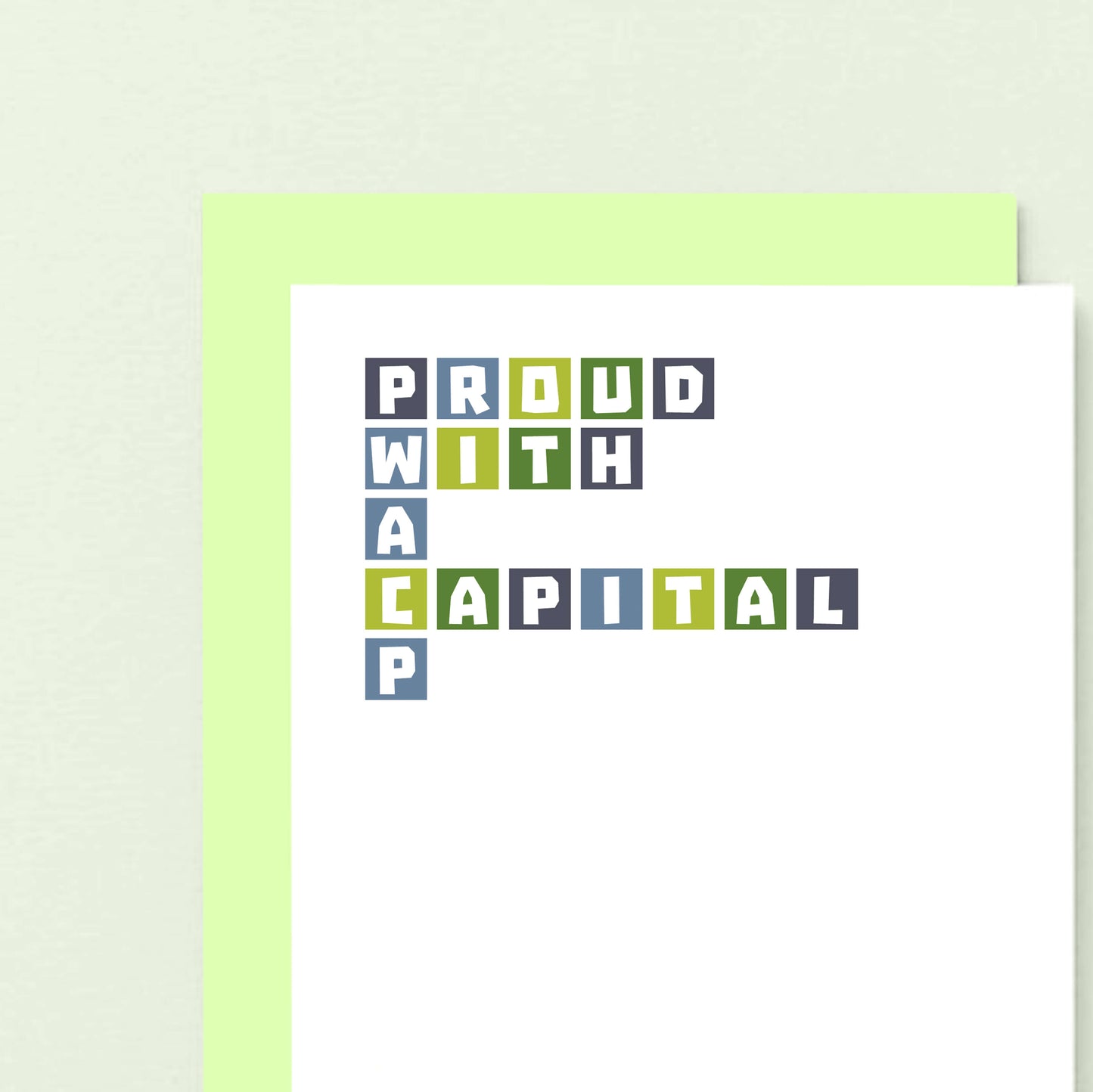 Congratulations Card by SixElevenCreations. Reads Proud with a capital P. Product Code SE0322A6