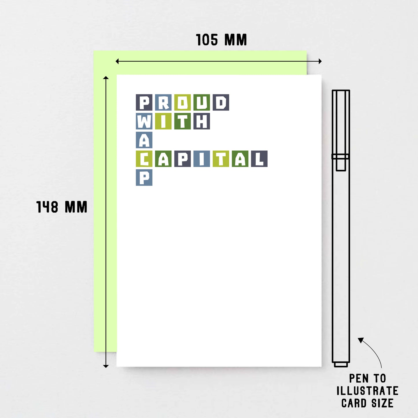 Congratulations Card by SixElevenCreations. Reads Proud with a capital P. Product Code SE0322A6