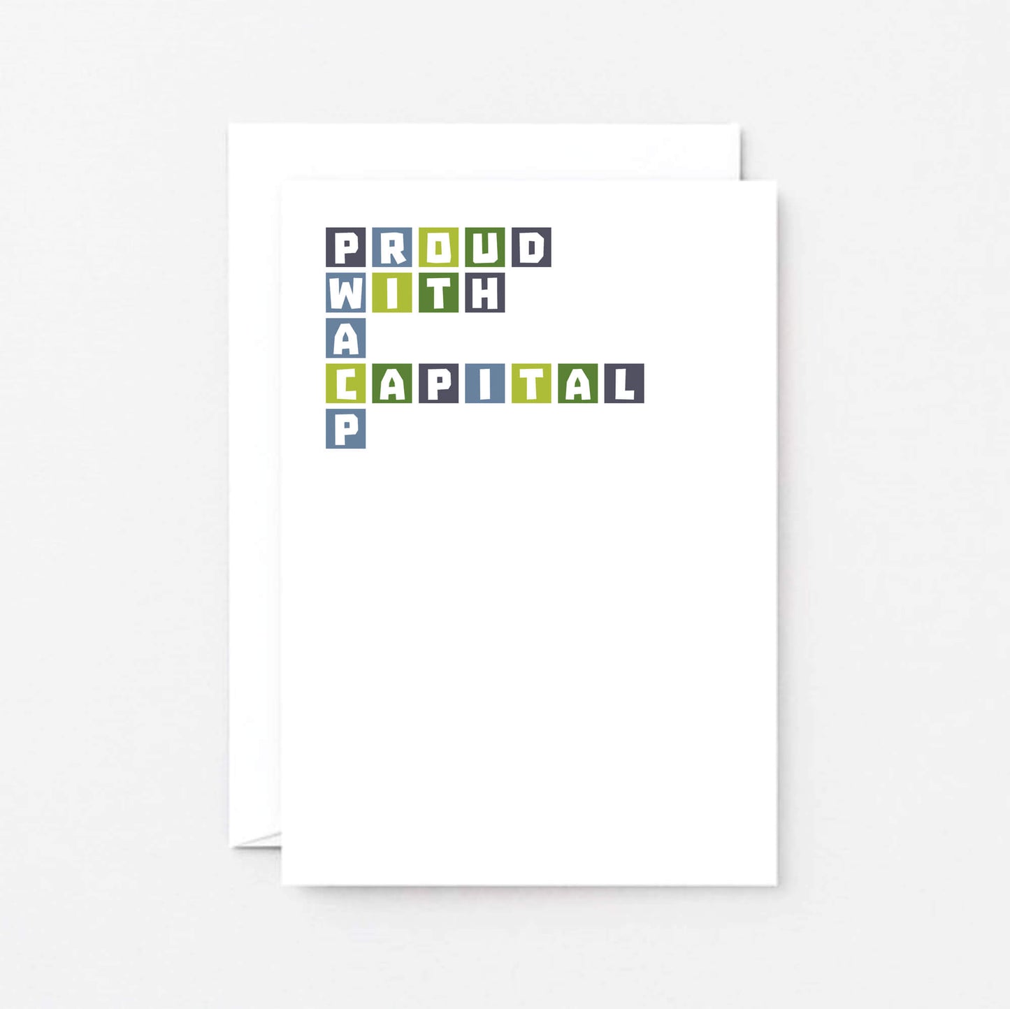 Congratulations Card by SixElevenCreations. Reads Proud with a capital P. Product Code SE0322A6