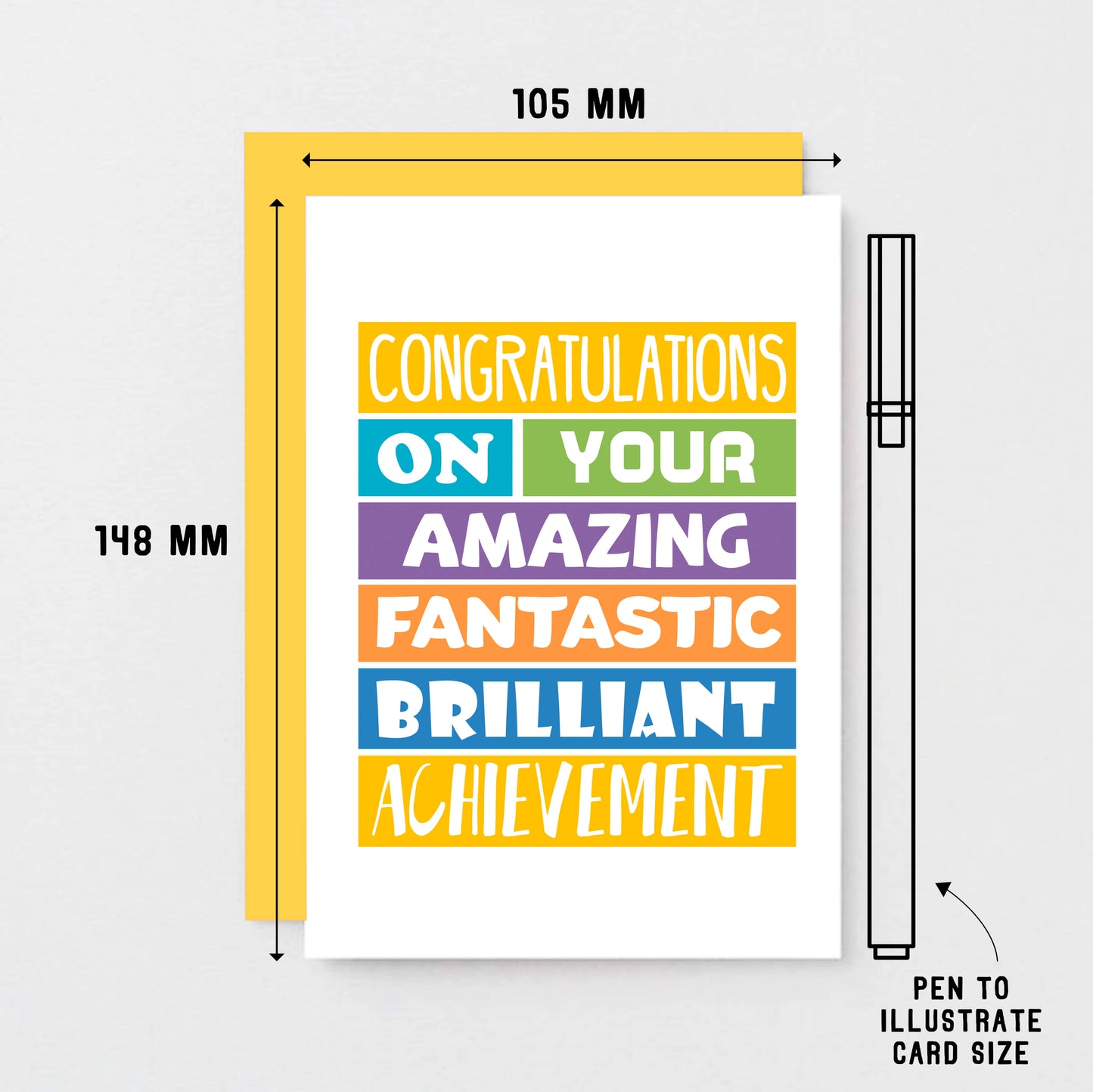 Congratulations Card by SixElevenCreations. Reads Congratulations on your amazing fantastic brilliant achievement. Product Code SE0201A6