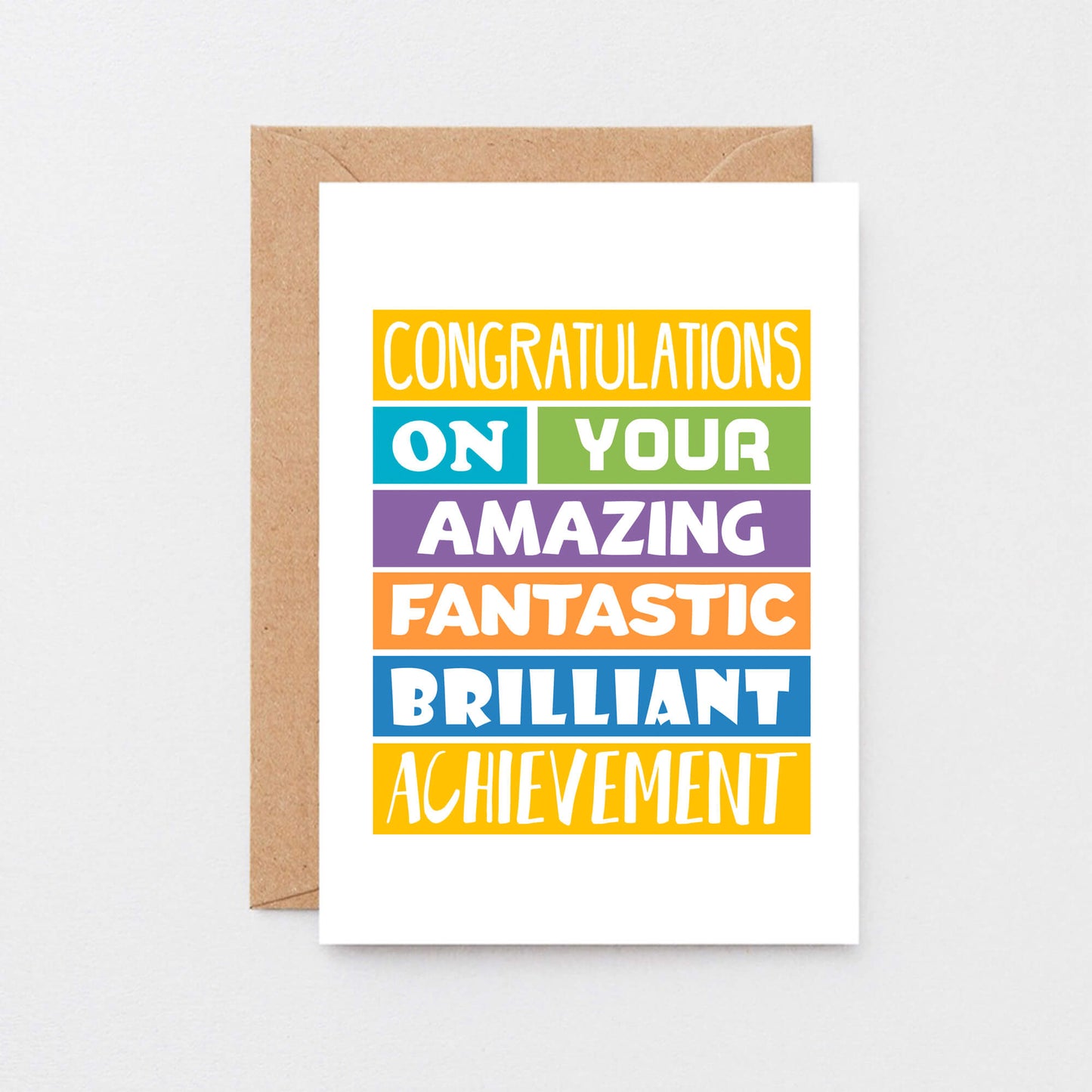 Congratulations Card by SixElevenCreations. Reads Congratulations on your amazing fantastic brilliant achievement. Product Code SE0201A6