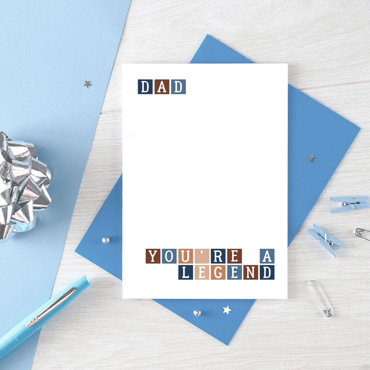 Dad Card by SixElevenCreations. Reads Dad you're a legend. Product Code SE0262A6