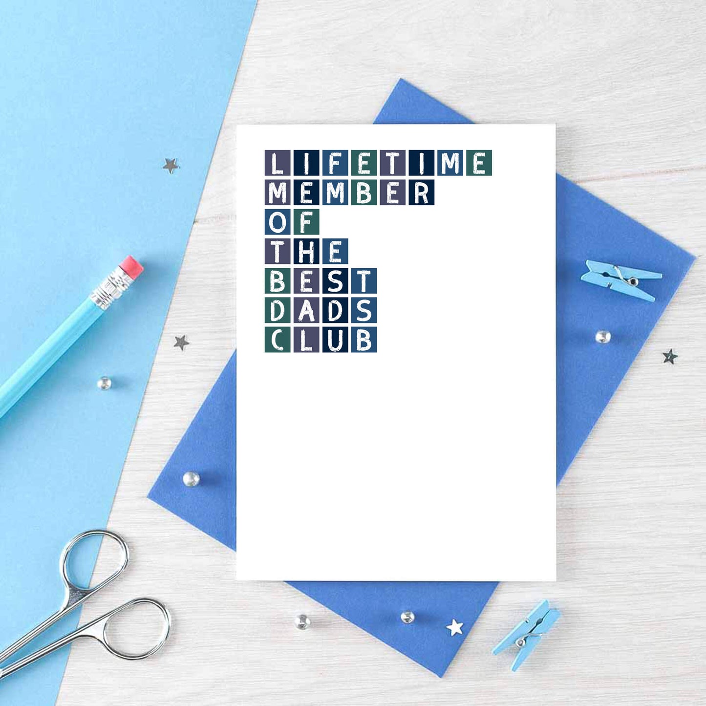 Dad Card by SixElevenCreations. Reads Lifetime member of the best dads club. Product Code SE0302A6