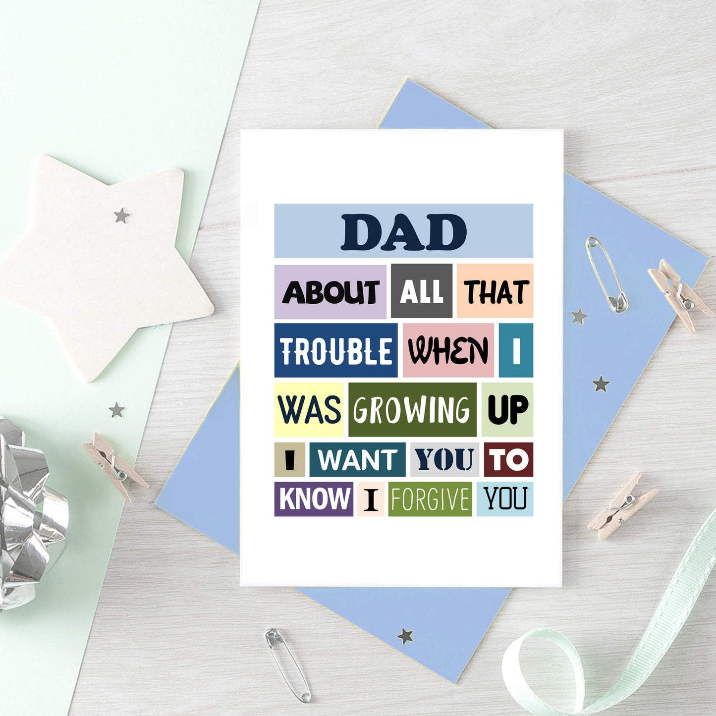 Dad Card by SixElevenCreations. Reads Dad About all that trouble when I was growing up I want you to know I forgive you. Product Code SE0131A6