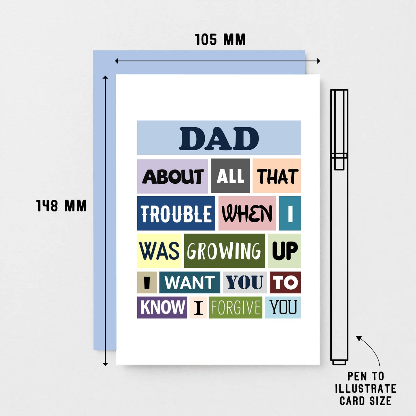 Dad Card by SixElevenCreations. Reads Dad About all that trouble when I was growing up I want you to know I forgive you. Product Code SE0131A6