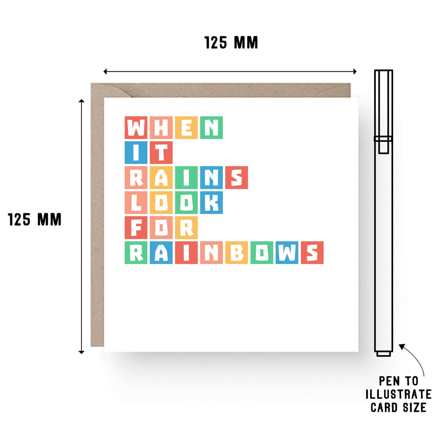 When It Rains Look For Rainbows Card by SixElevenCreations. Product Code SE0008SQ