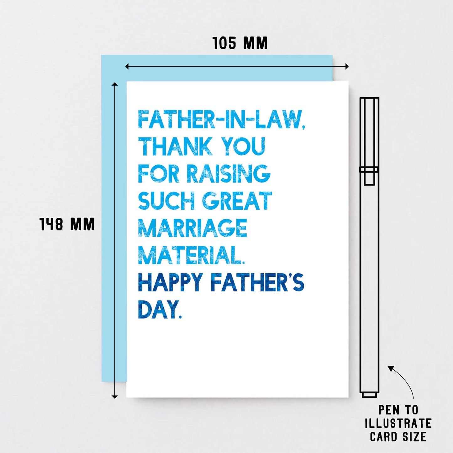 Father's Day Card by SixElevenCreations. Reads Father-in-Law, thank you for raising such great marriage material. Happy Father's Day. Product Code SEF0033A6