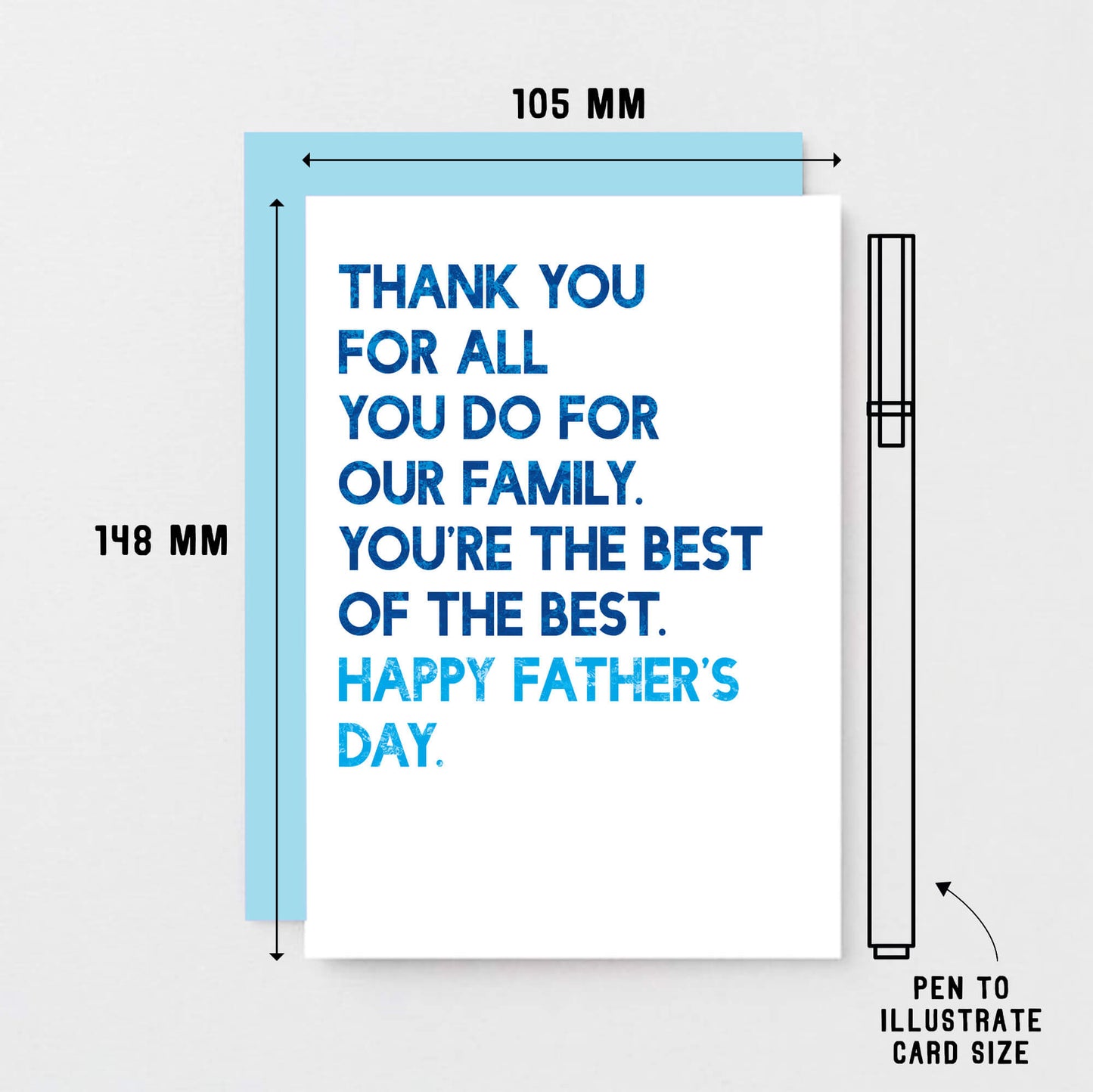 Father's Day Card by SixElevenCreations. Reads Thank you for all you do for our family. You're the best of the best. Happy Father's Day. Product Code SEF0036A6
