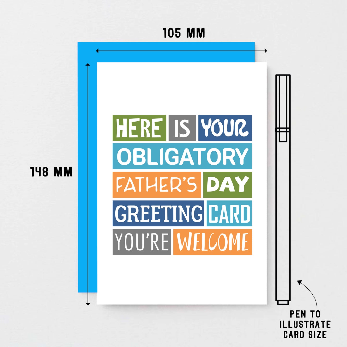 Father's Day Card by SixElevenCreations. Reads Here is your obligatory Father's Day greeting card. You're welcome. Product Code SEF0001A6