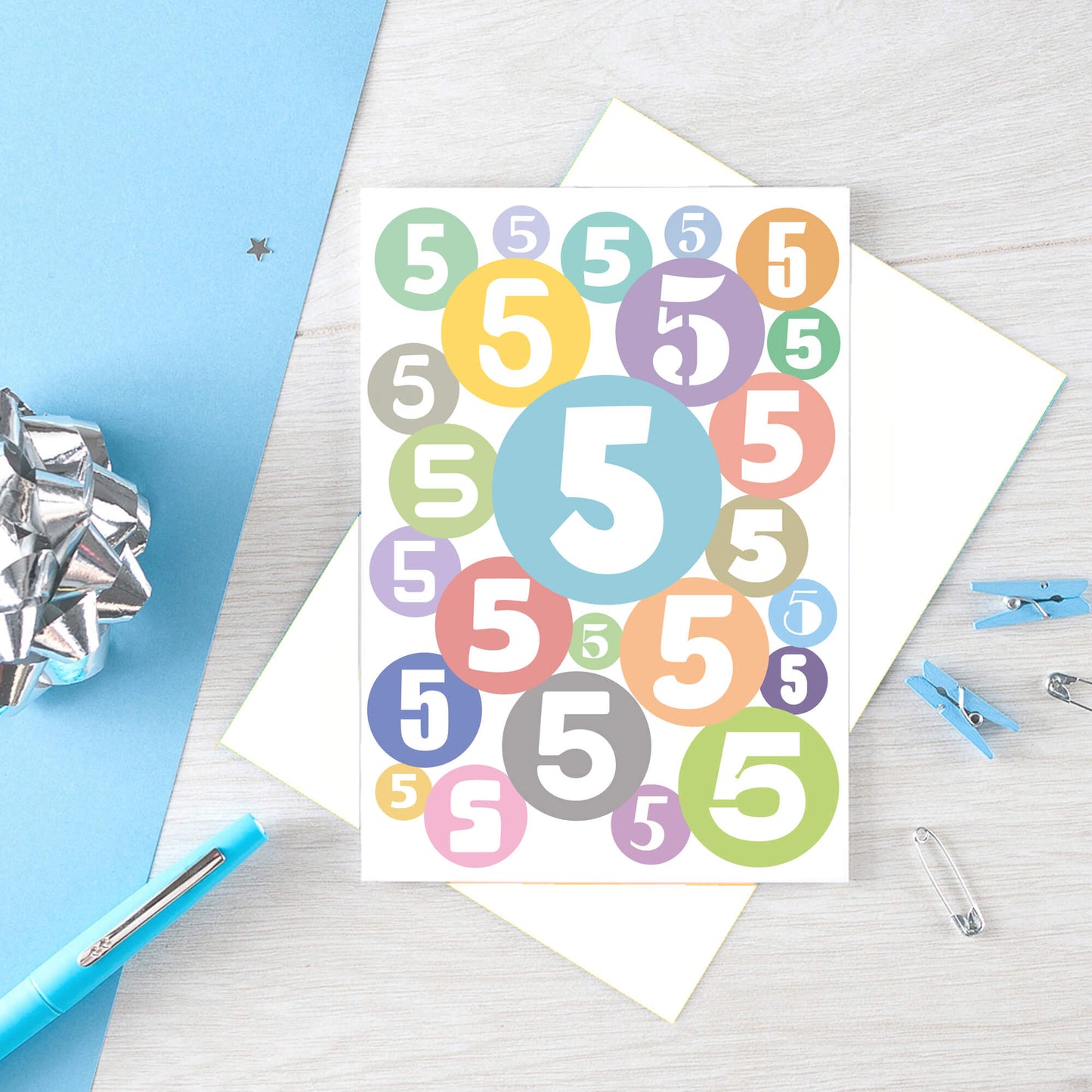Big 5th Birthday Card by SixElevenCreations. Product Code SE2065A5