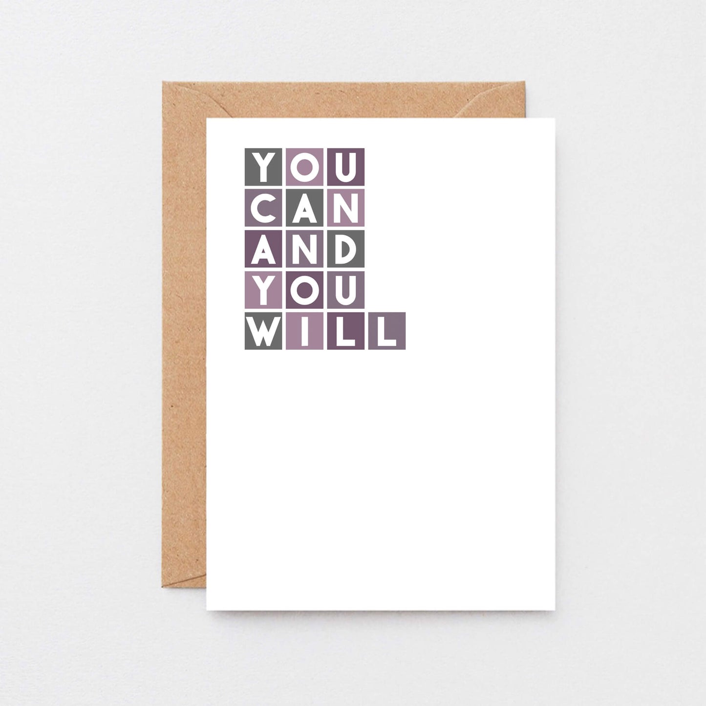 Encouragement Card by SixElevenCreations. Reads You can and you will. Product Code SE0334A6