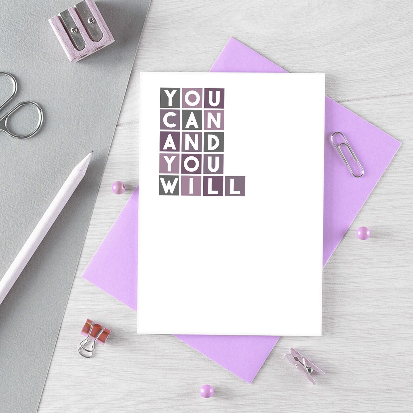 Encouragement Card by SixElevenCreations. Reads You can and you will. Product Code SE0334A6