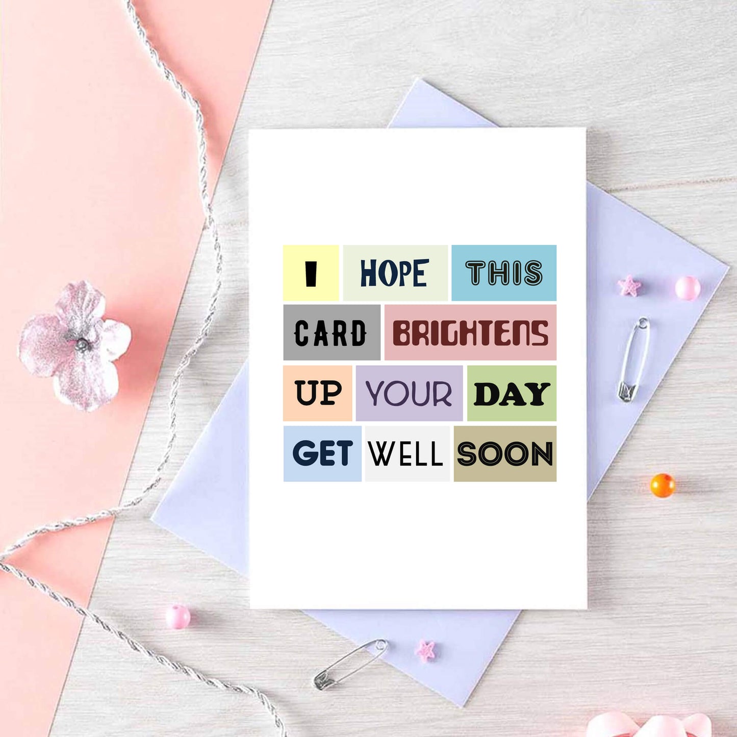 Get Well Card by SixElevenCreations. Reads I hope this card brightens up your day. Get well soon. Product Code SE0047A6