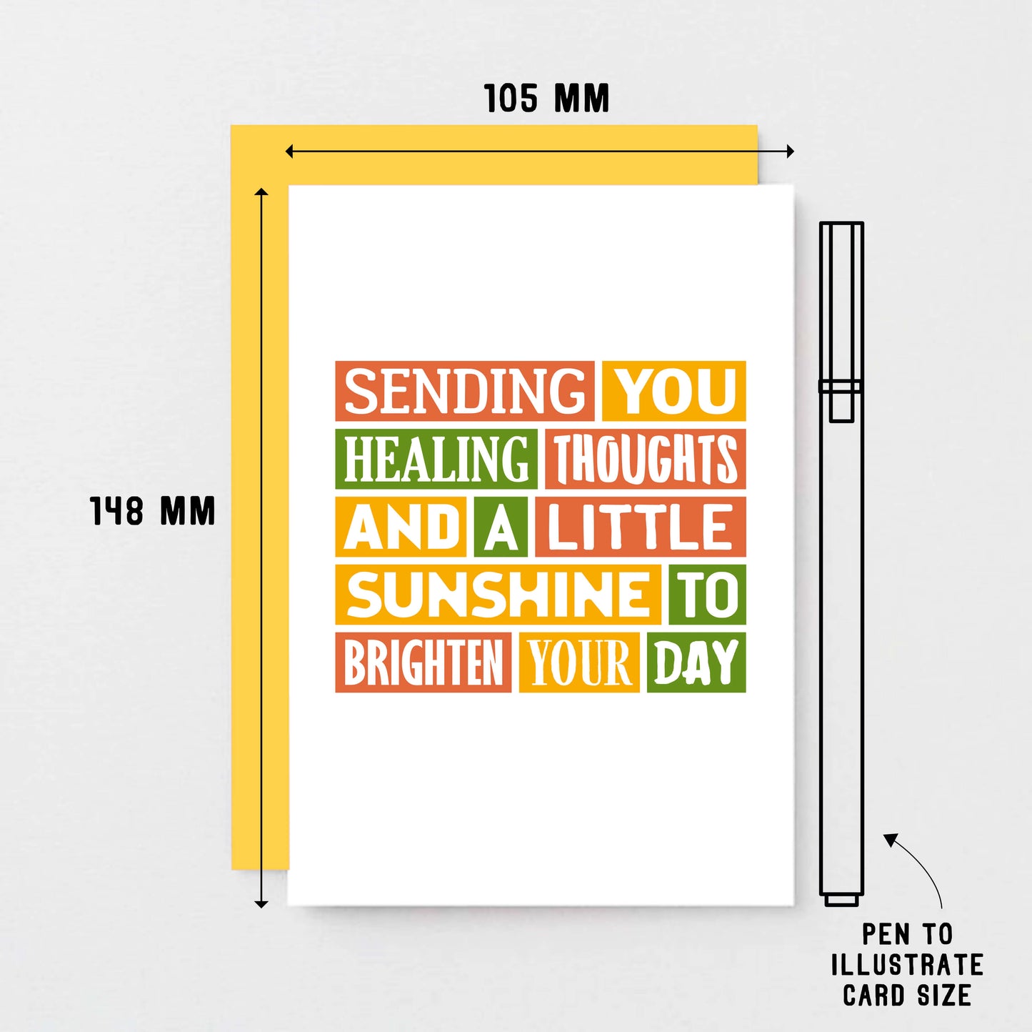 Get Well Card by SixElevenCreations. Reads Sending you healing thoughts and a little sunshine to brighten your day. Product Code SE0075A6