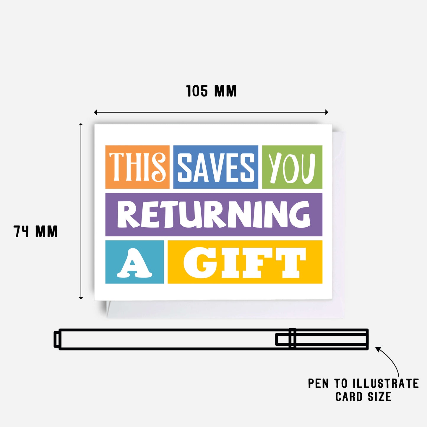 Giftcard Holder by SixElevenCreations. Card reads This Saves You Returning A Gift. Product Code SES0001A7