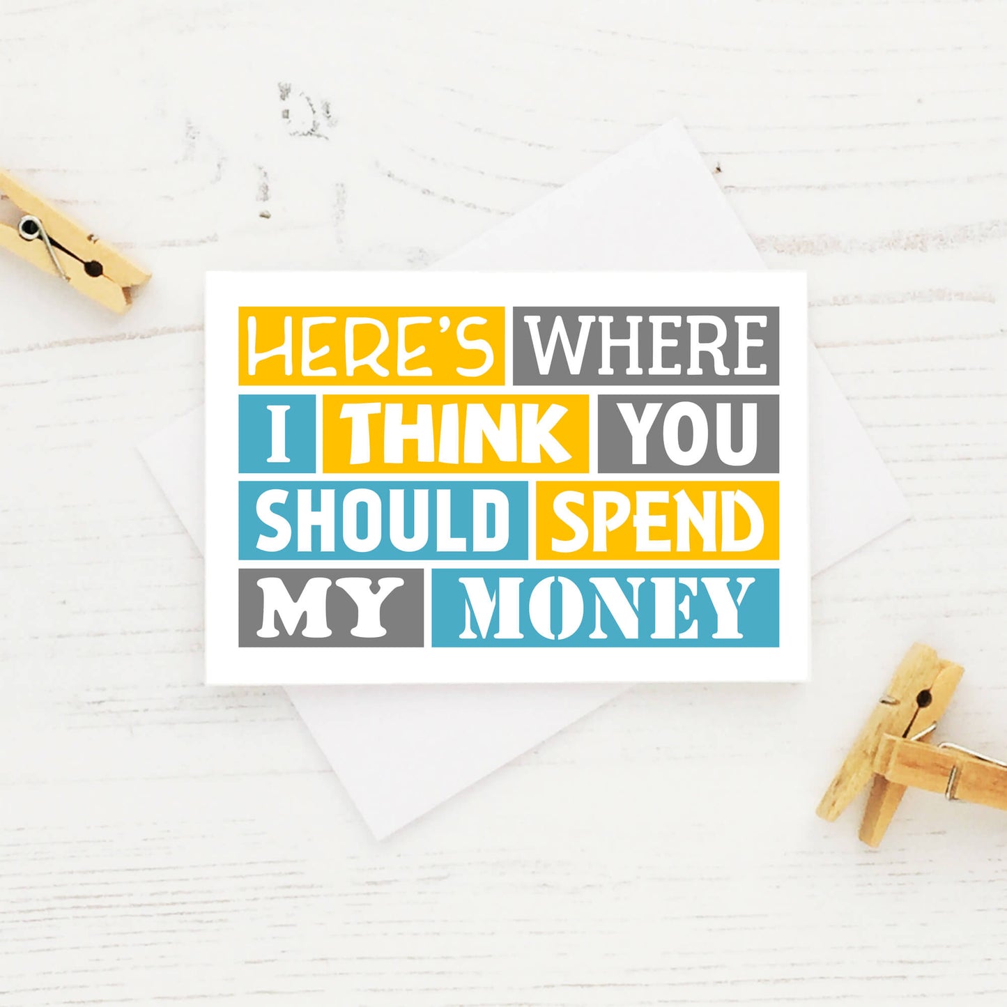 Gift Card Holder by SixElevenCreations. Reads Here's where I think you should spend my money. Product Code SES0013A7