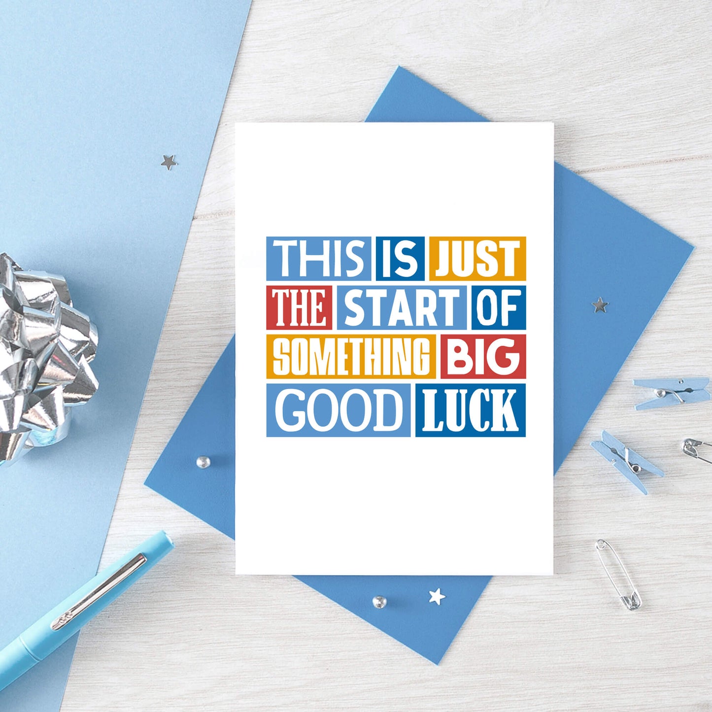 Good Luck Card by SixElevenCreations. Reads This is just the start of something big. Good Luck. Product Code SE0085A6