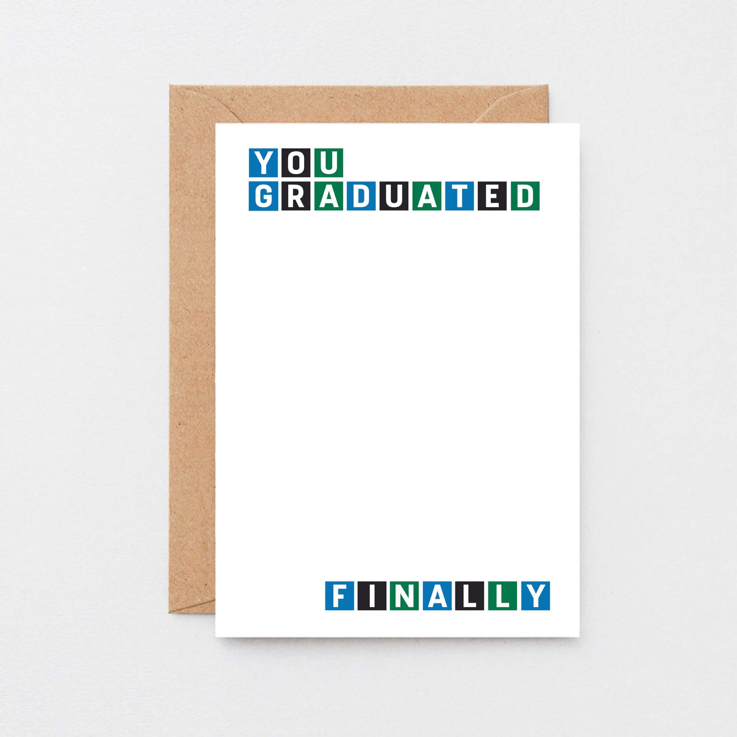Graduation Card by SixElevenCreations. Reads You graduated Finally. Product Code SE0247A6