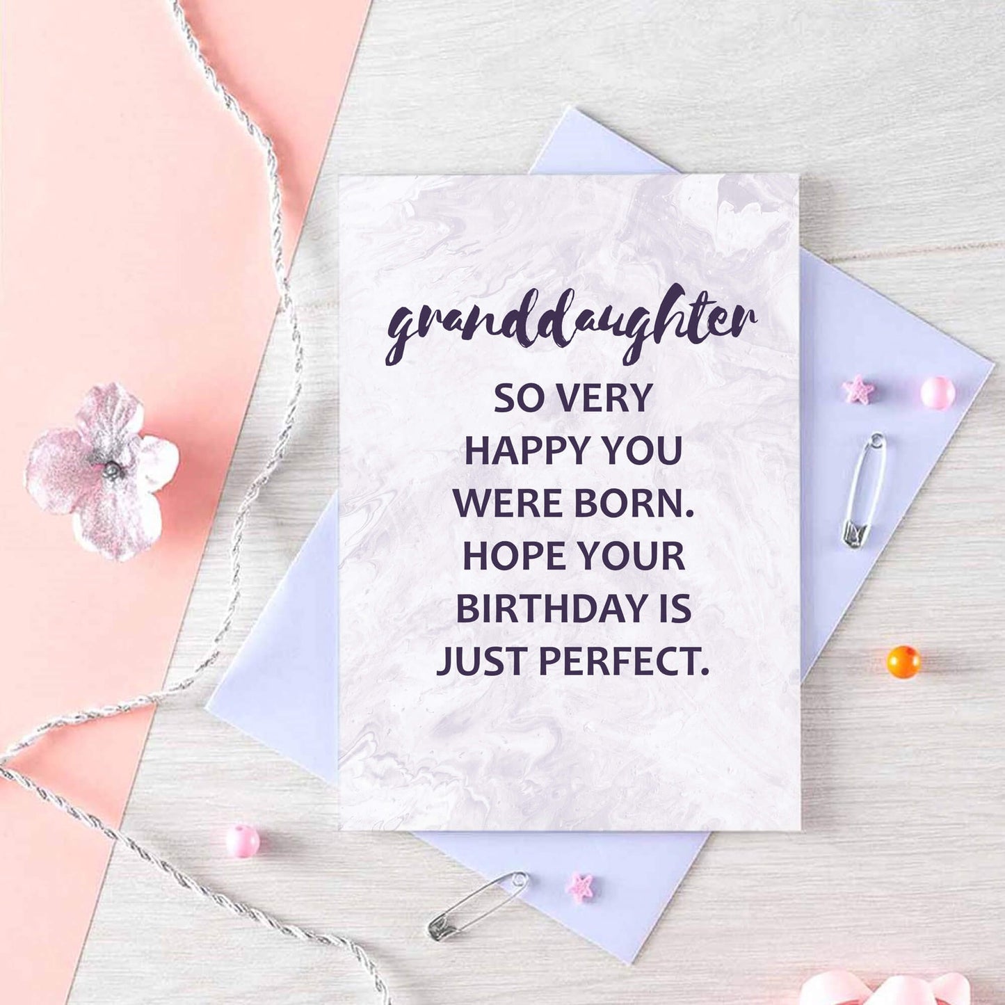 Granddaughter Birthday Card by SixElevenCreations. Reads Granddaughter So very happy you were born. Hope your birthday is just perfect. Product Code SE3015A6