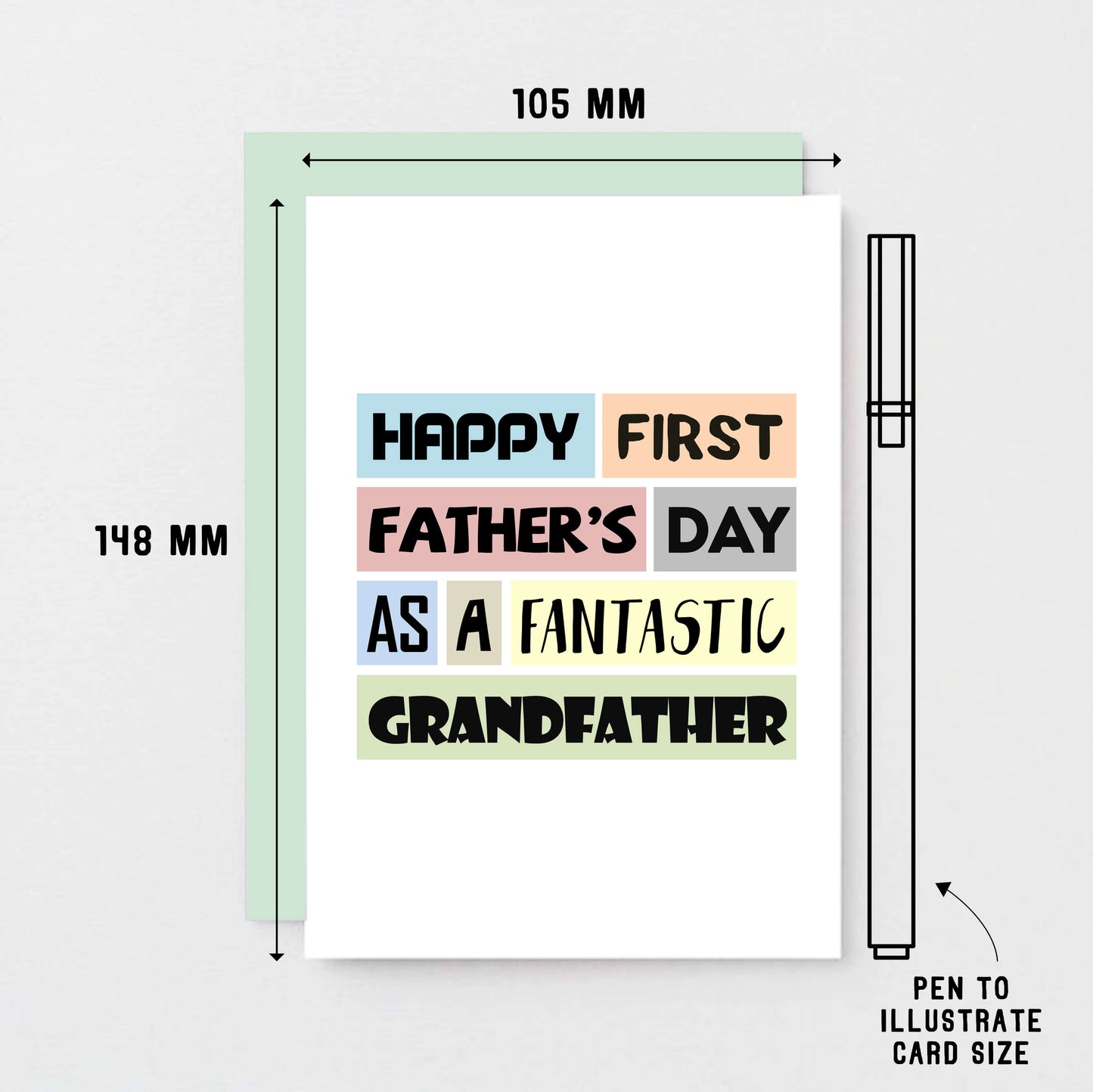 Father's Day Card by SixElevenCreations. Reads Happy First Father's Day as a fantastic grandfather. Product Code SEF0005A6