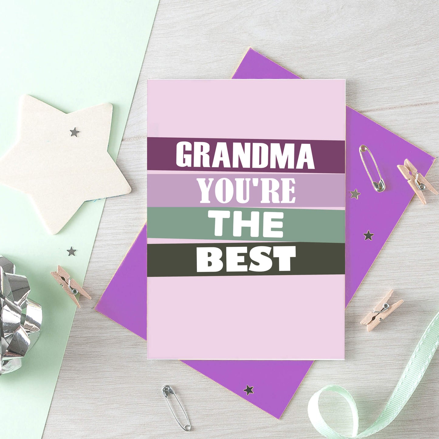 Grandma Card by SixElevenCreations. Reads Grandma You're the best. Product Code SE0504A6